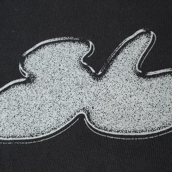 Close-up detail of screen printed ink on fabric, Hard Eight Sacramento