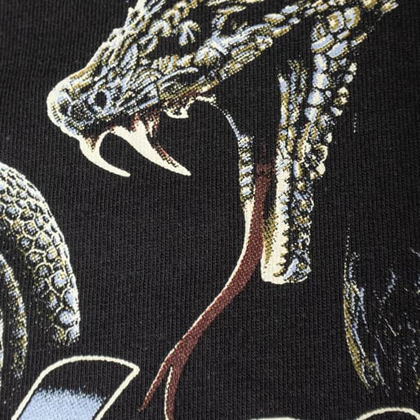 Close-up detail of screen printed ink on fabric, Hard Eight Sacramento